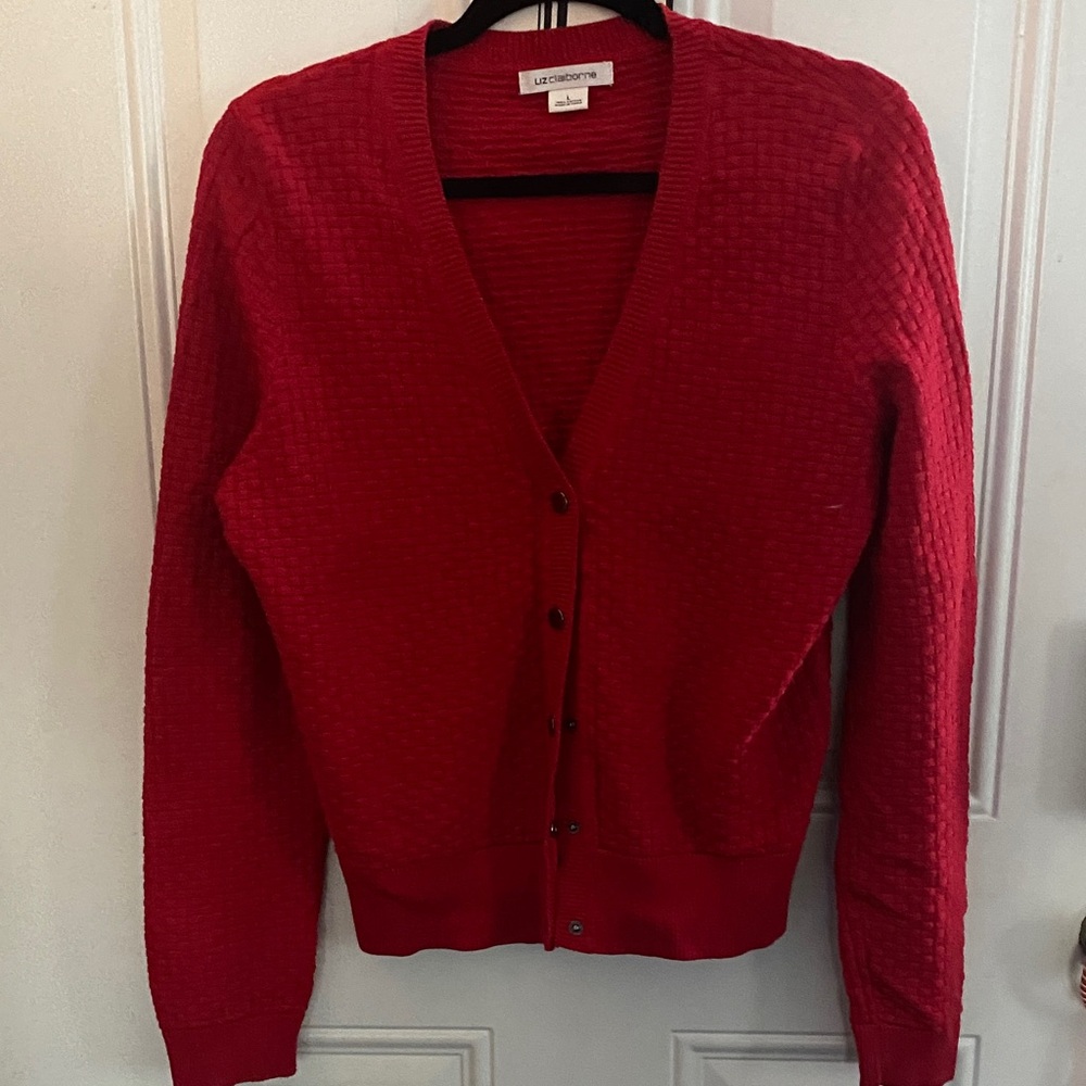 Liz Claiborne Vibrant Red Cardigan